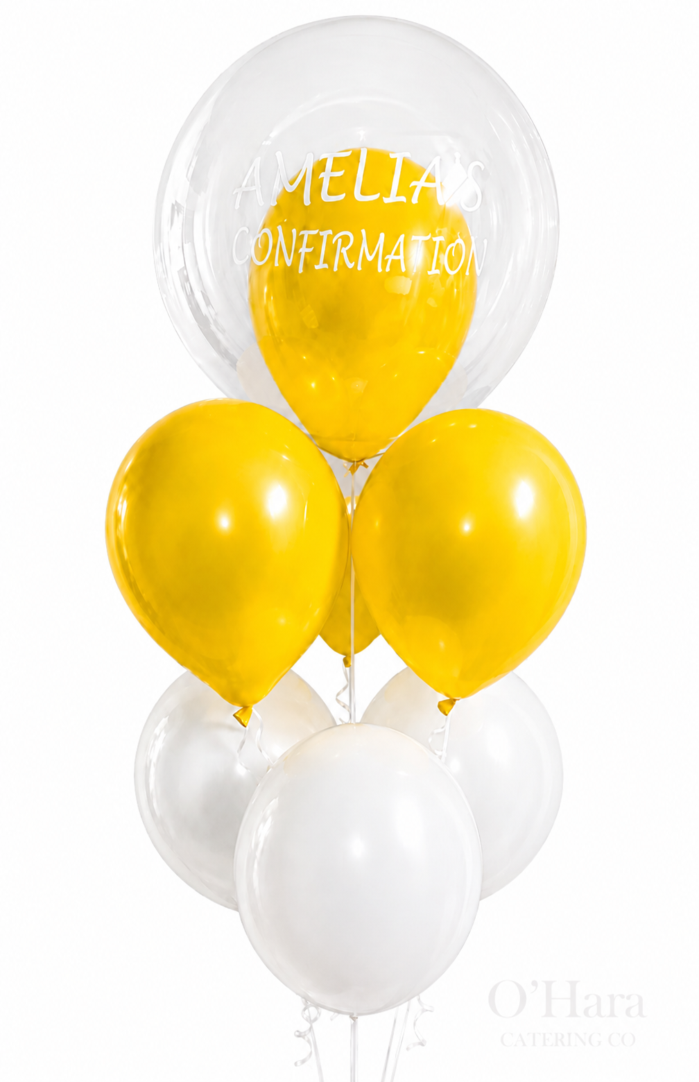 Balloon bouquet 8 piece personalised with bubble