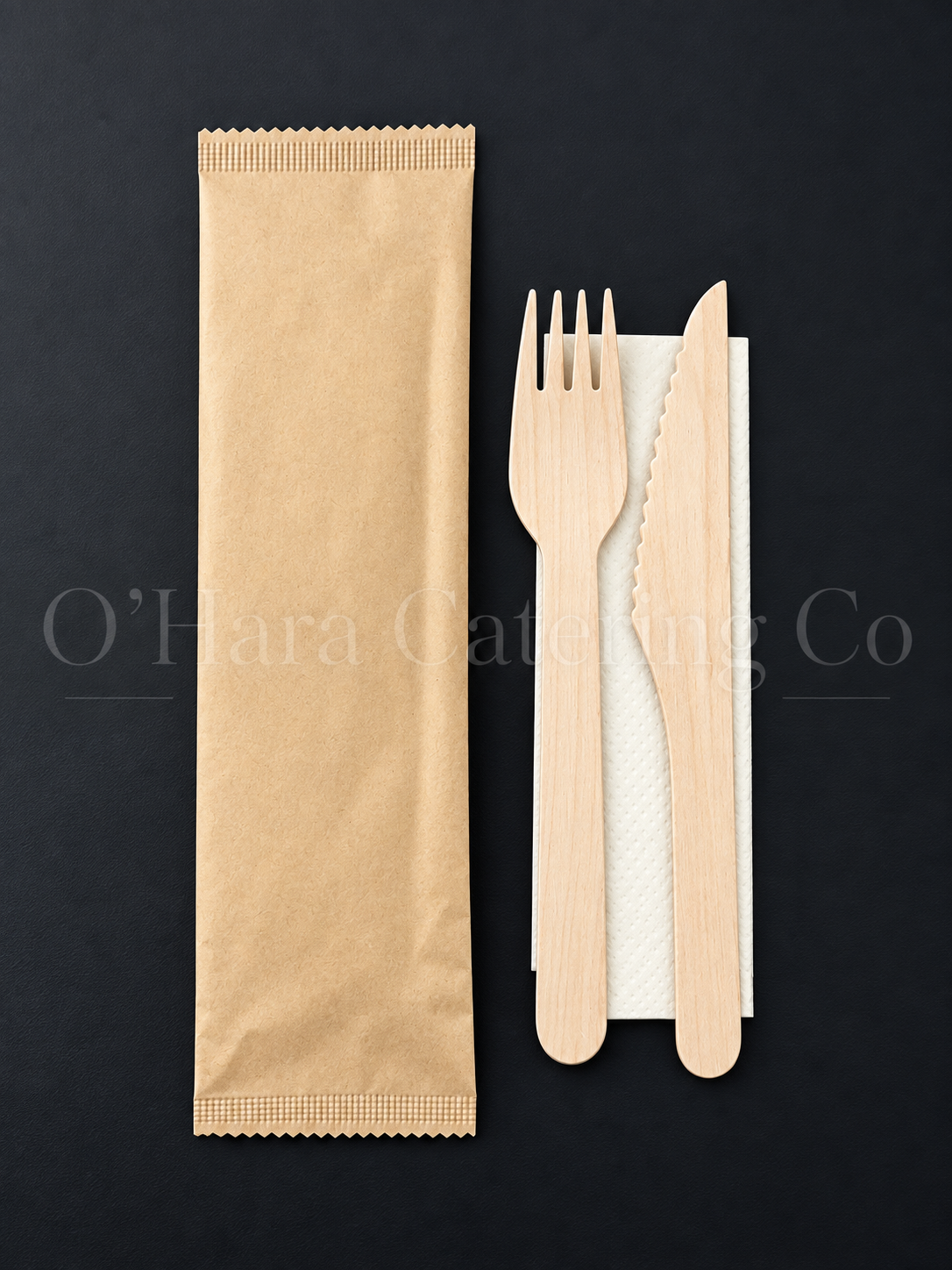 Wooden Cutlery & Napkin Pack – Pack of 10